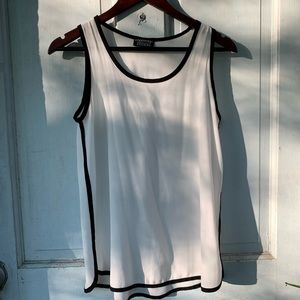 Papermoon white w/black details designer tank